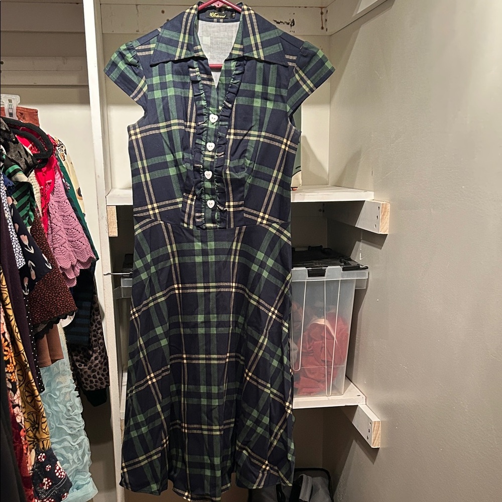 Retro inspired plaid dress